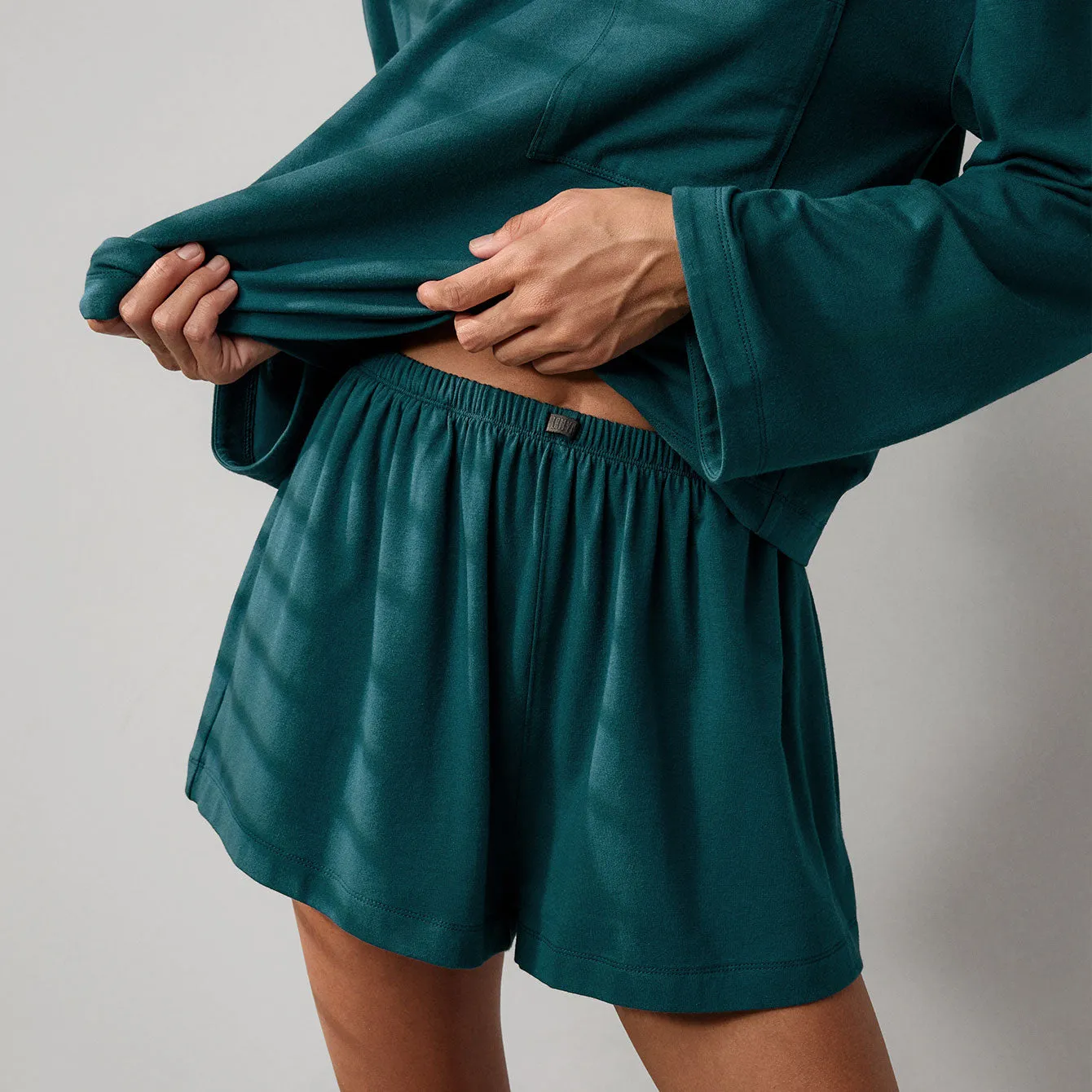 Slumberknit™ Long Sleeve Henley Short Set sold by lunya product image thumbnail 2