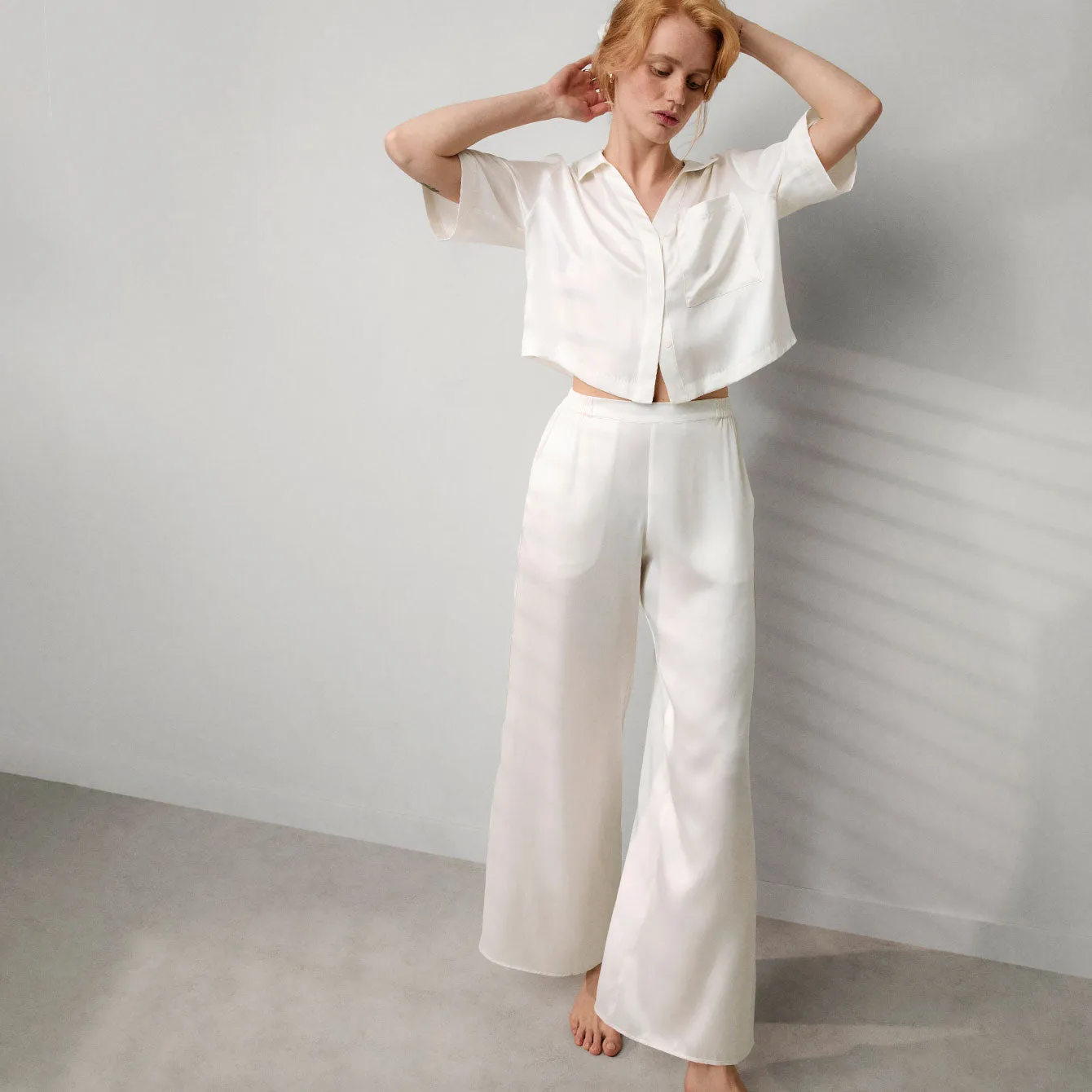 Washable Silk High Rise Pant Set sold by lunya