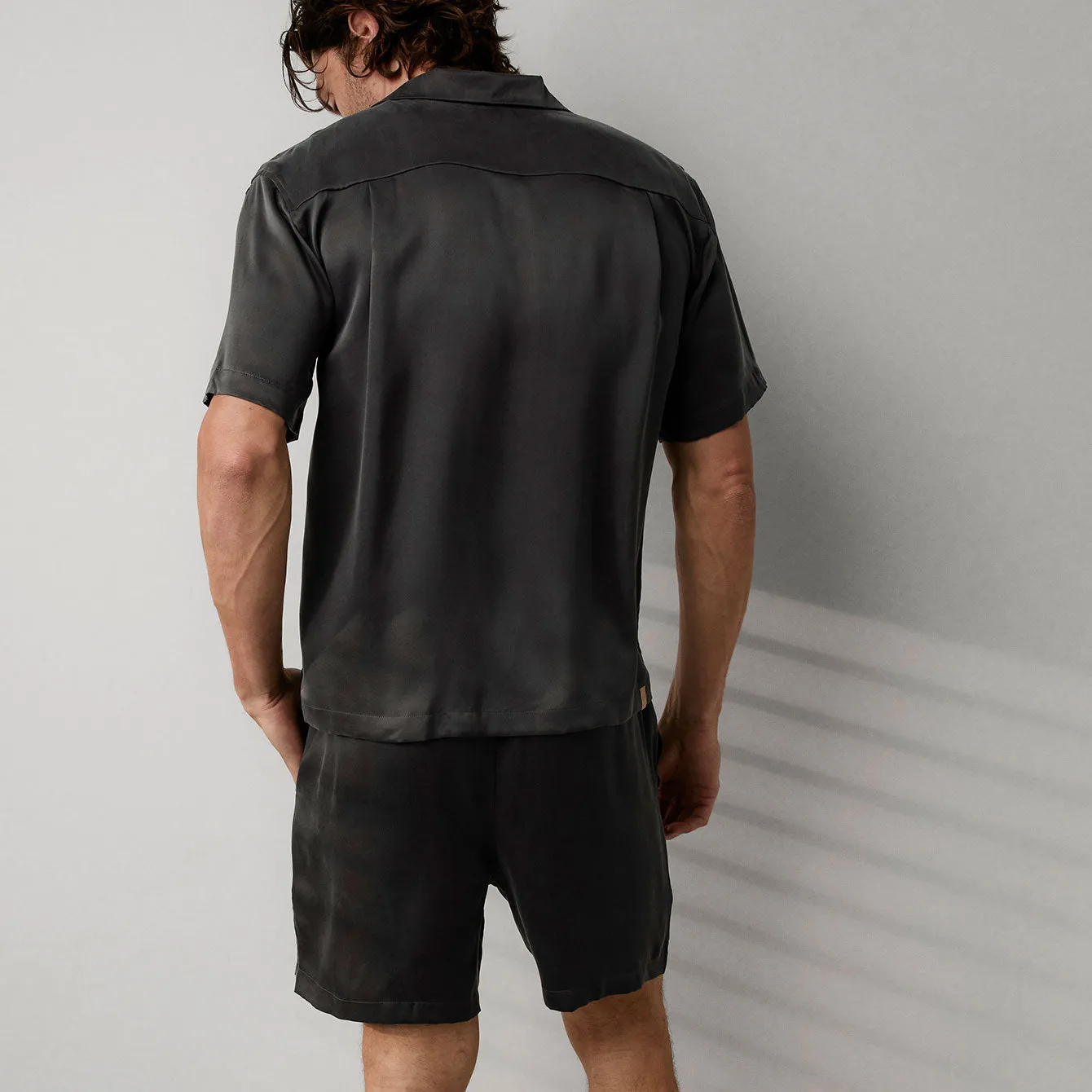 Men's Washable Silk Button Up Short Set sold by lunya product image thumbnail 3