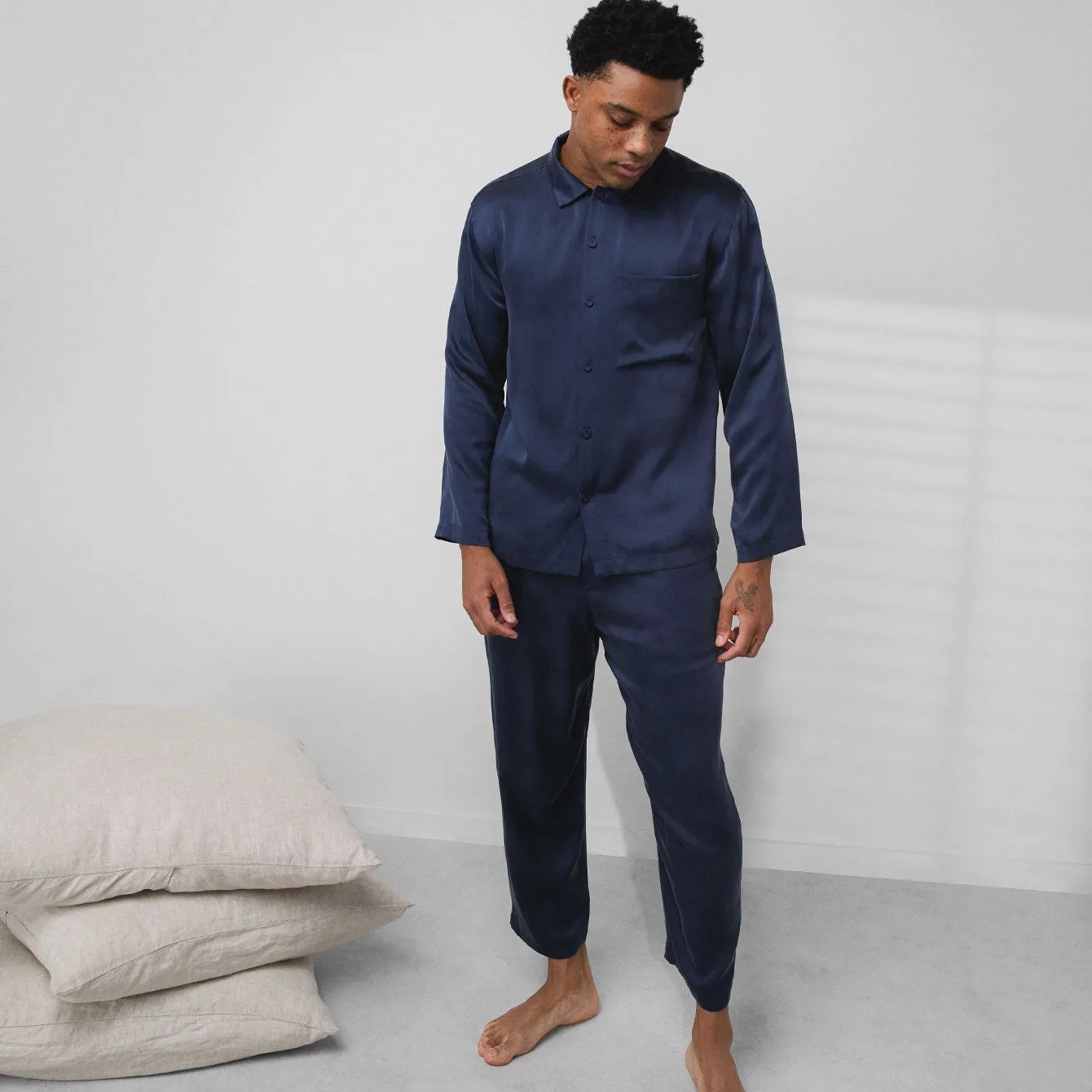 Men's Washable Silk Button Up Set sold by lunya product image thumbnail 2