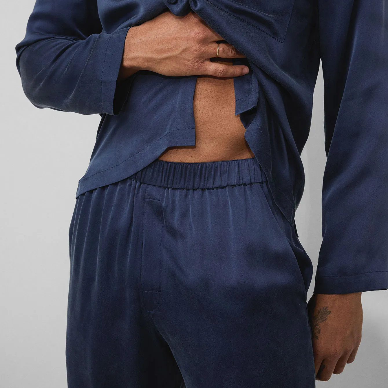 Men's Washable Silk Button Up Set sold by lunya product image thumbnail 3