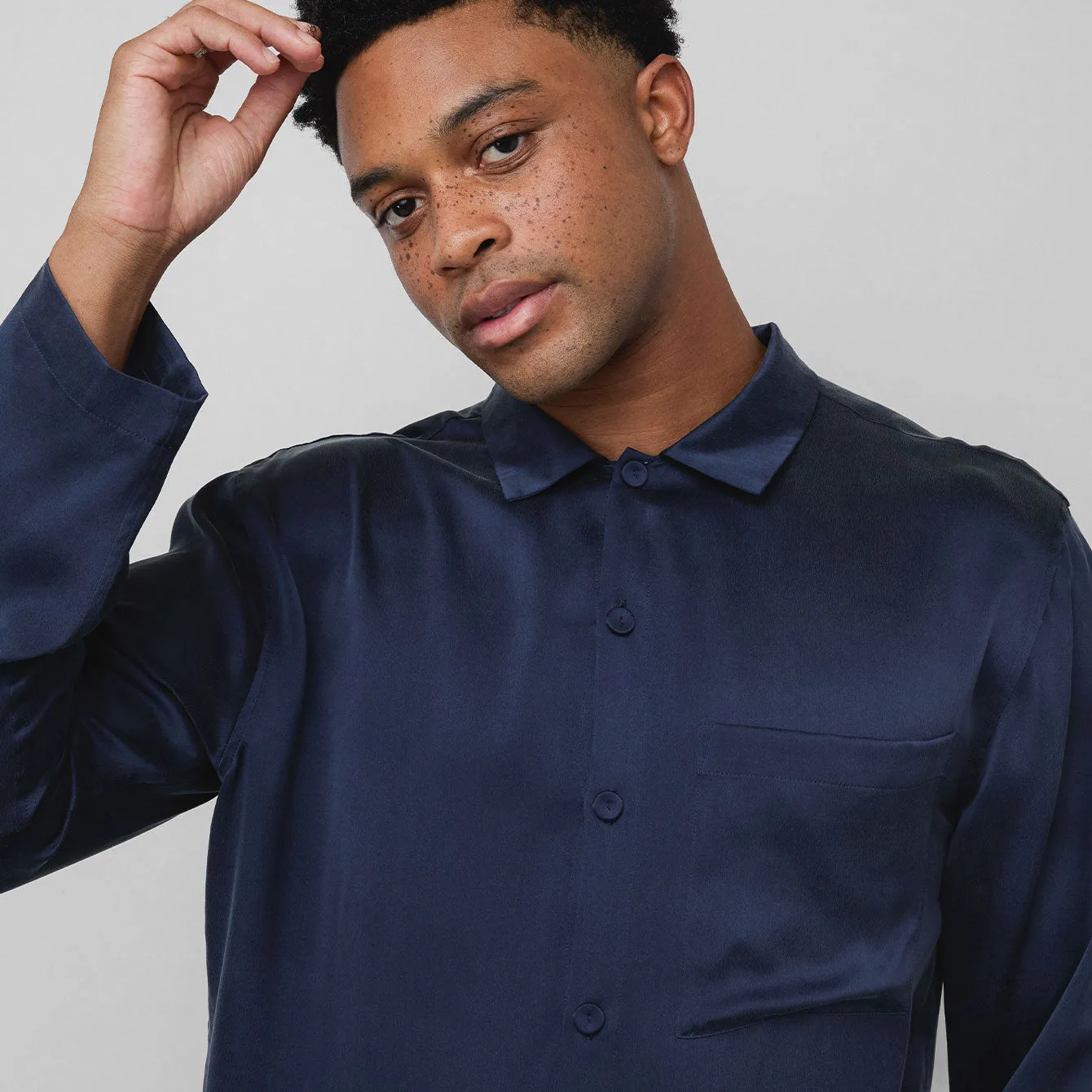 Men's Washable Silk Button Up Set sold by lunya product image thumbnail 4