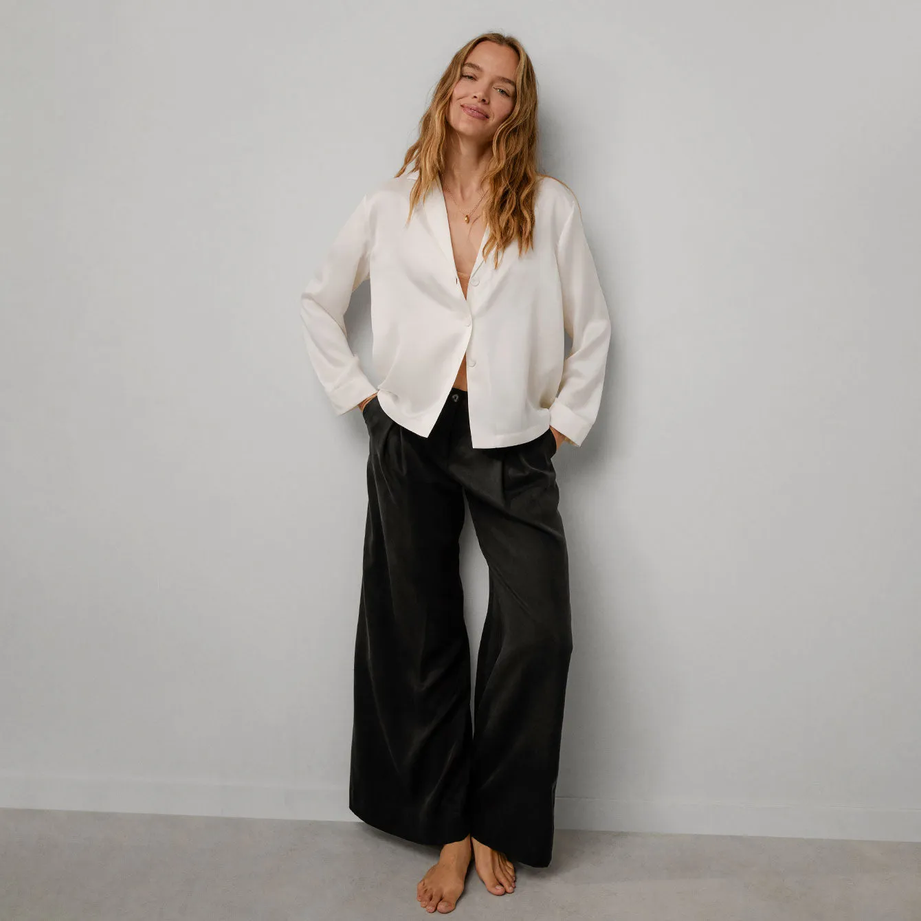 Washable Silk Button Up Long Sleeve sold by lunya product image thumbnail 2