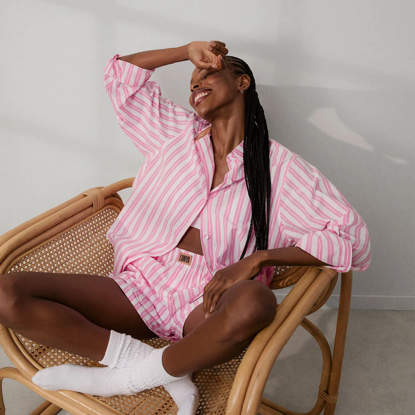 Airy Cotton Curved Hem Shirt sold by lunya product image thumbnail 5