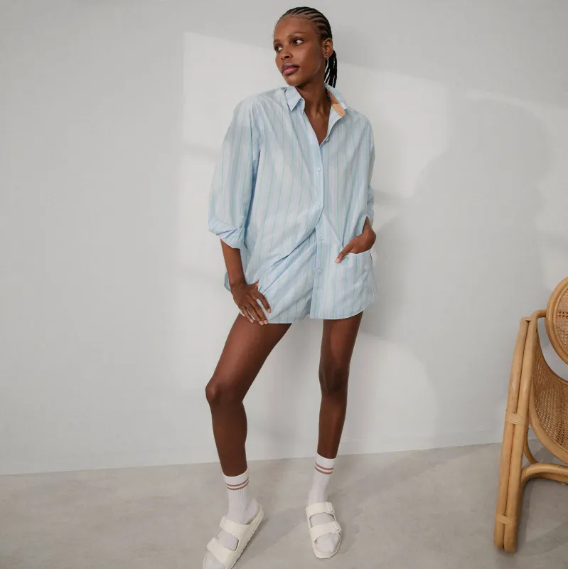 Airy Cotton Curved Hem Shirt sold by lunya