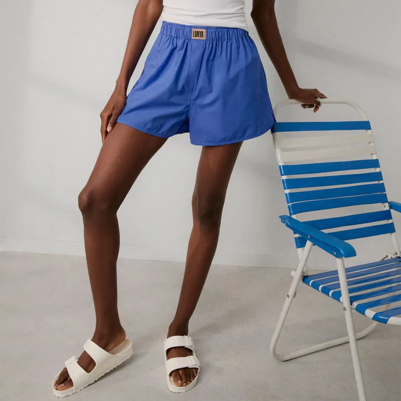 Airy Cotton Curved Hem Boxer sold by lunya