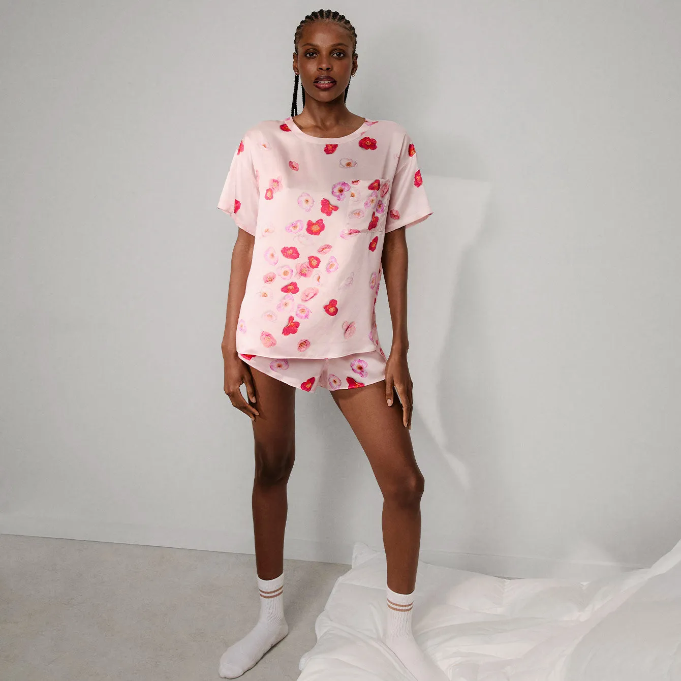 Washable Silk Tee Short Set sold by lunya product image thumbnail 3