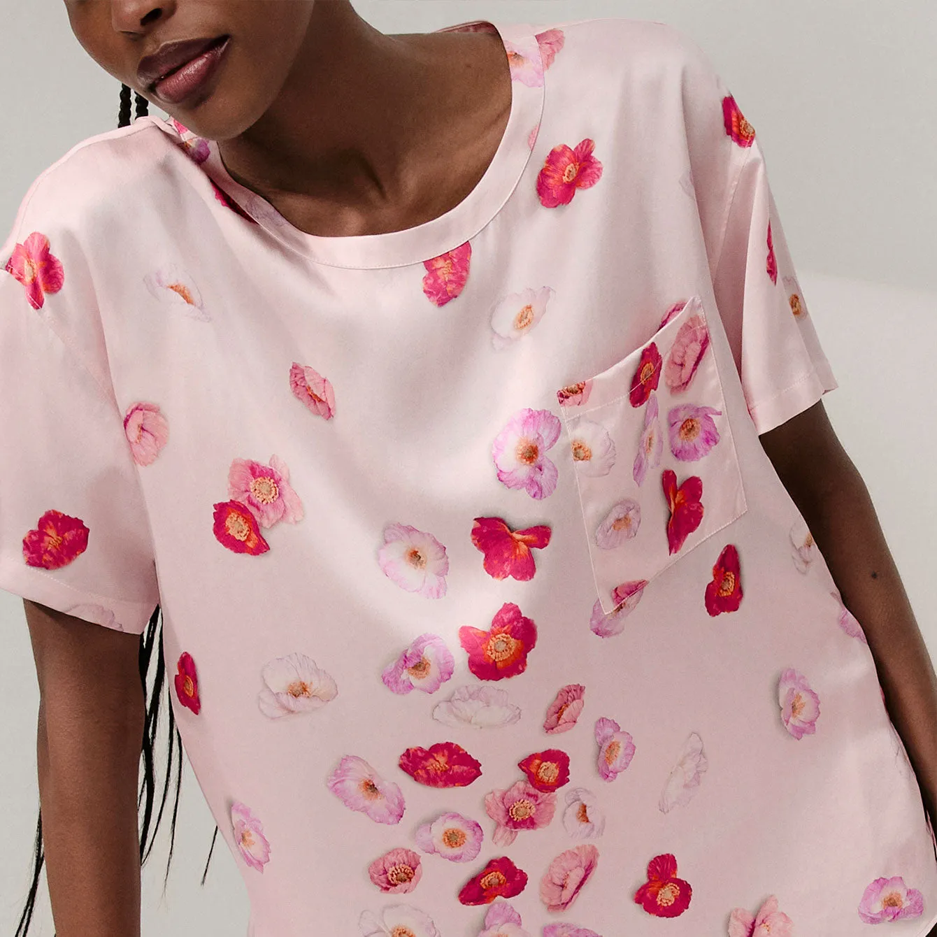 Washable Silk Tee Short Set sold by lunya product image thumbnail 4