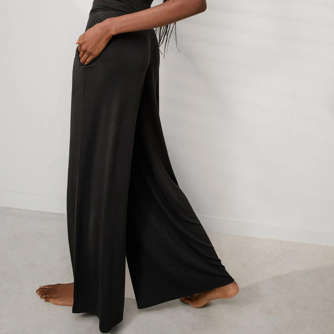 Soft Modal Rib Foldover Pant sold by lunya