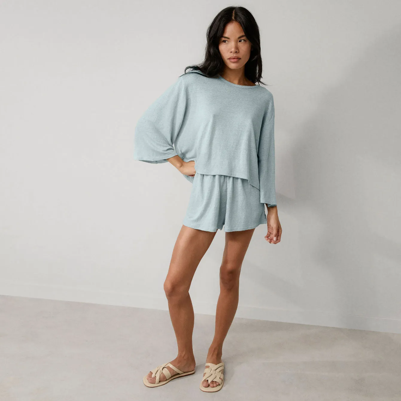 Linen Knit Side Slit Short sold by lunya product image thumbnail 3