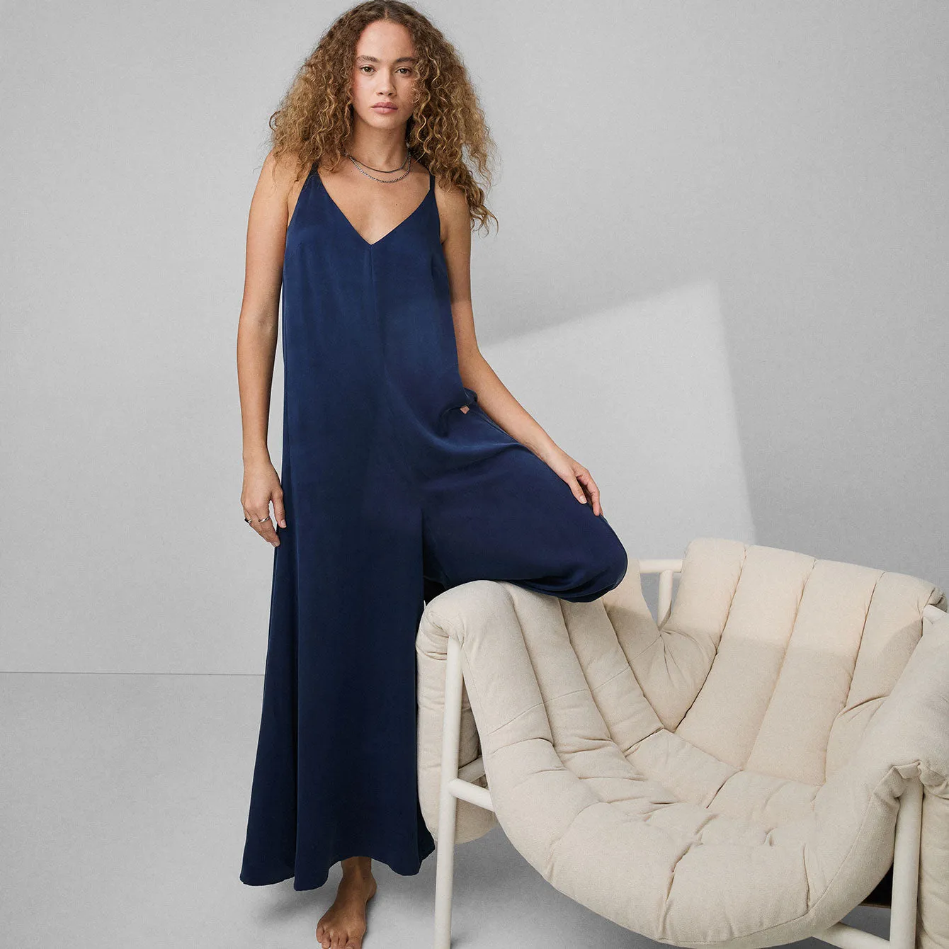 Washable Silk Elastic Strap Jumpsuit sold by lunya product image thumbnail 5