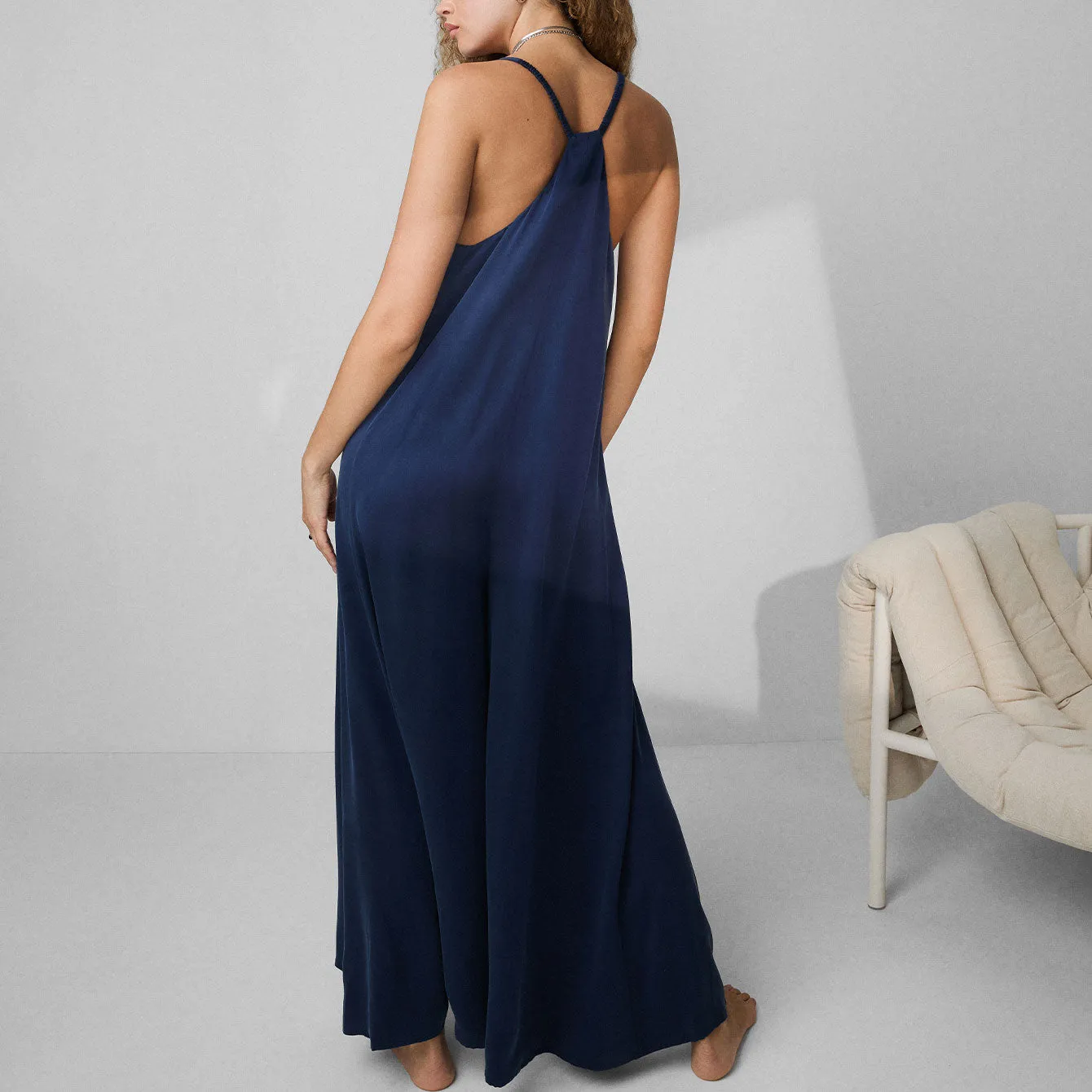 Washable Silk Elastic Strap Jumpsuit sold by lunya product image thumbnail 3