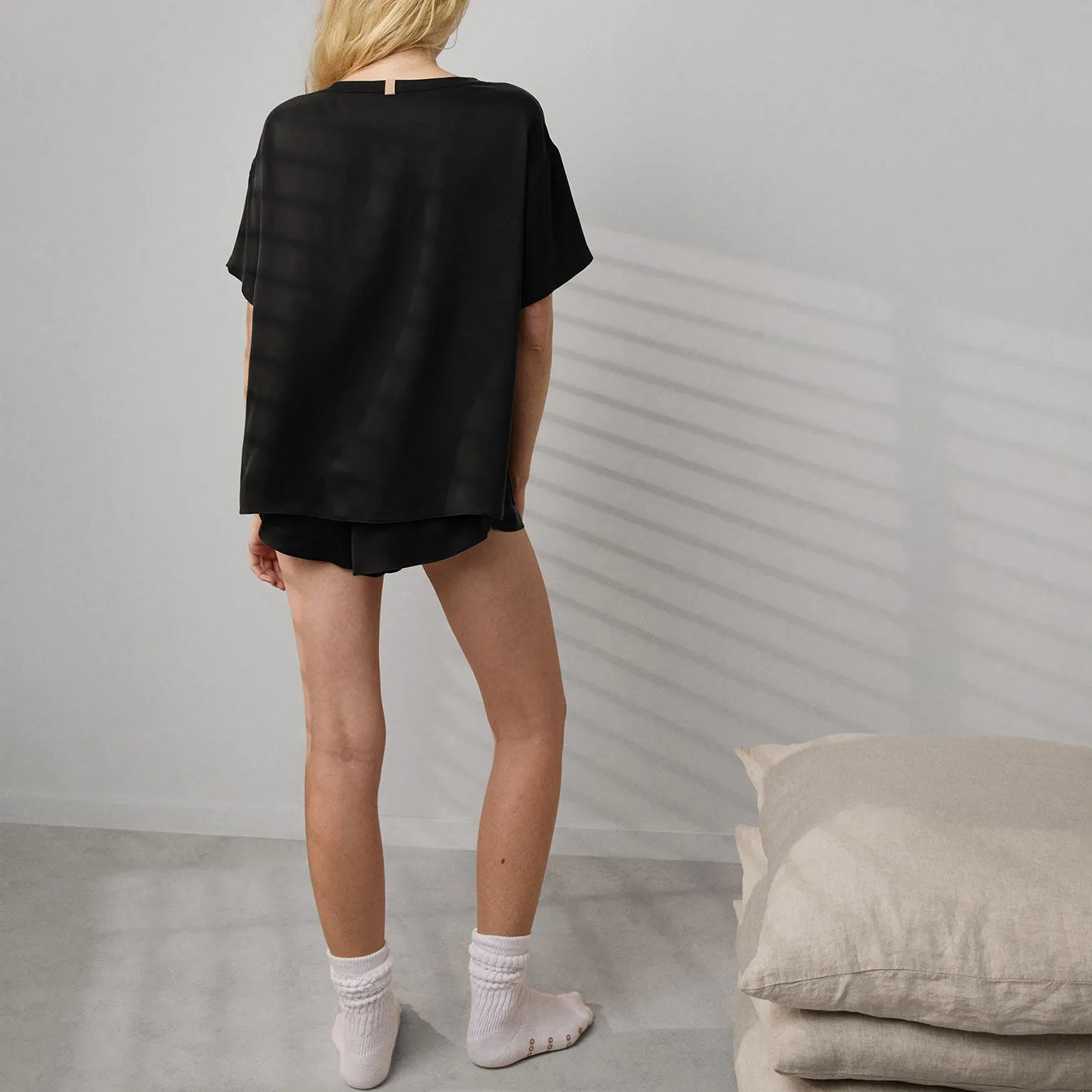 Washable Silk Tee Short Set sold by lunya product image thumbnail 3