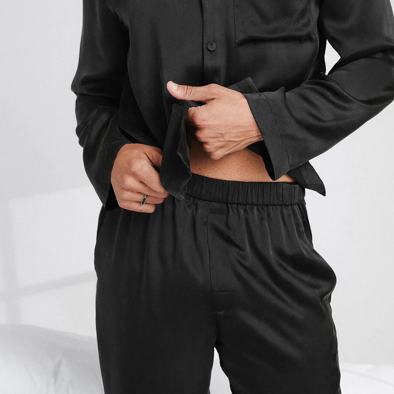 Men's Washable Silk Button Up Set sold by lunya product image thumbnail 5