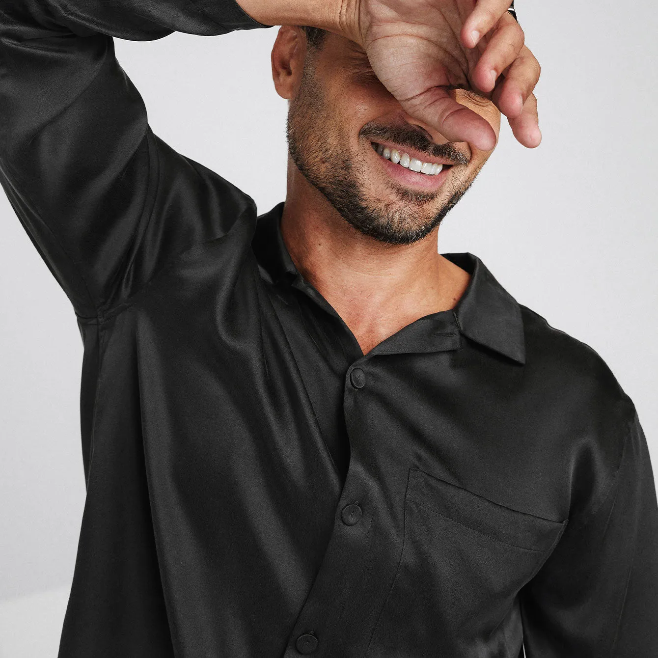 Men's Washable Silk Button Up Set sold by lunya product image thumbnail 3