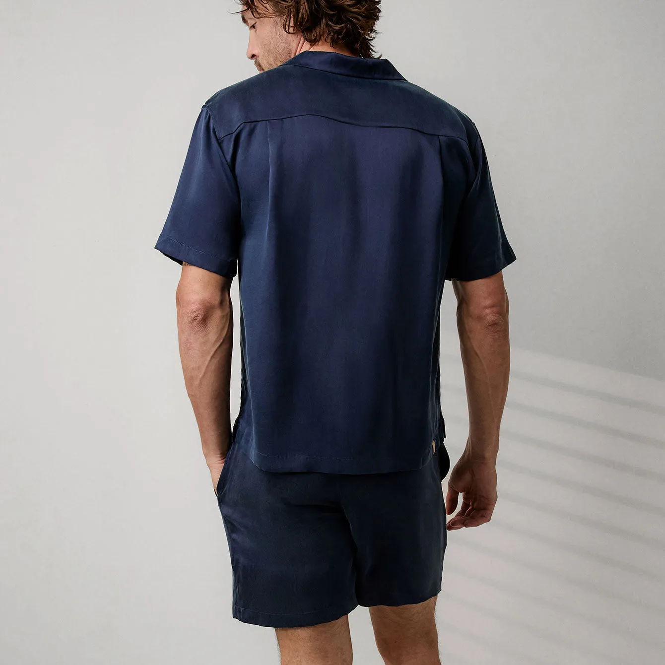 Men's Washable Silk Button Up Short Set sold by lunya product image thumbnail 3