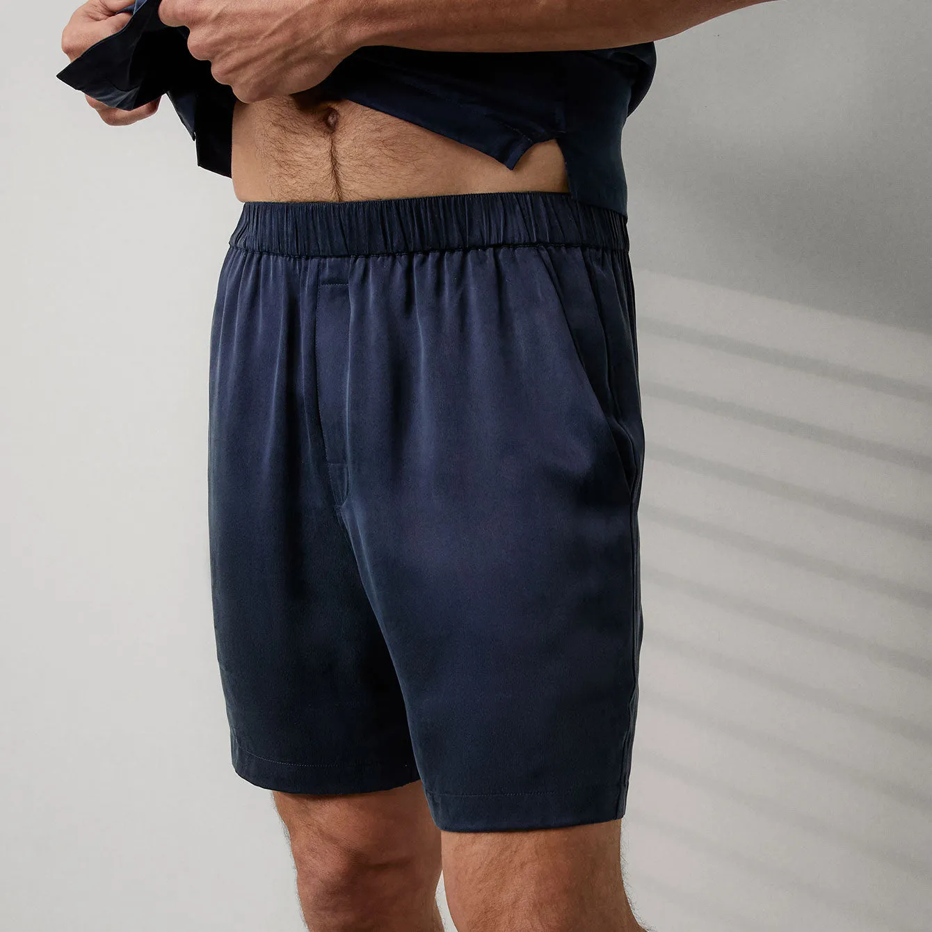 Men's Washable Silk Button Up Short Set sold by lunya product image thumbnail 4