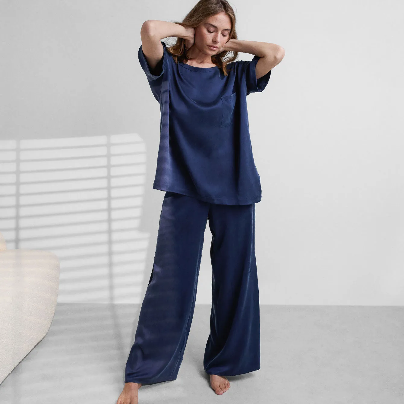 Washable Silk Tee Pant Set sold by lunya