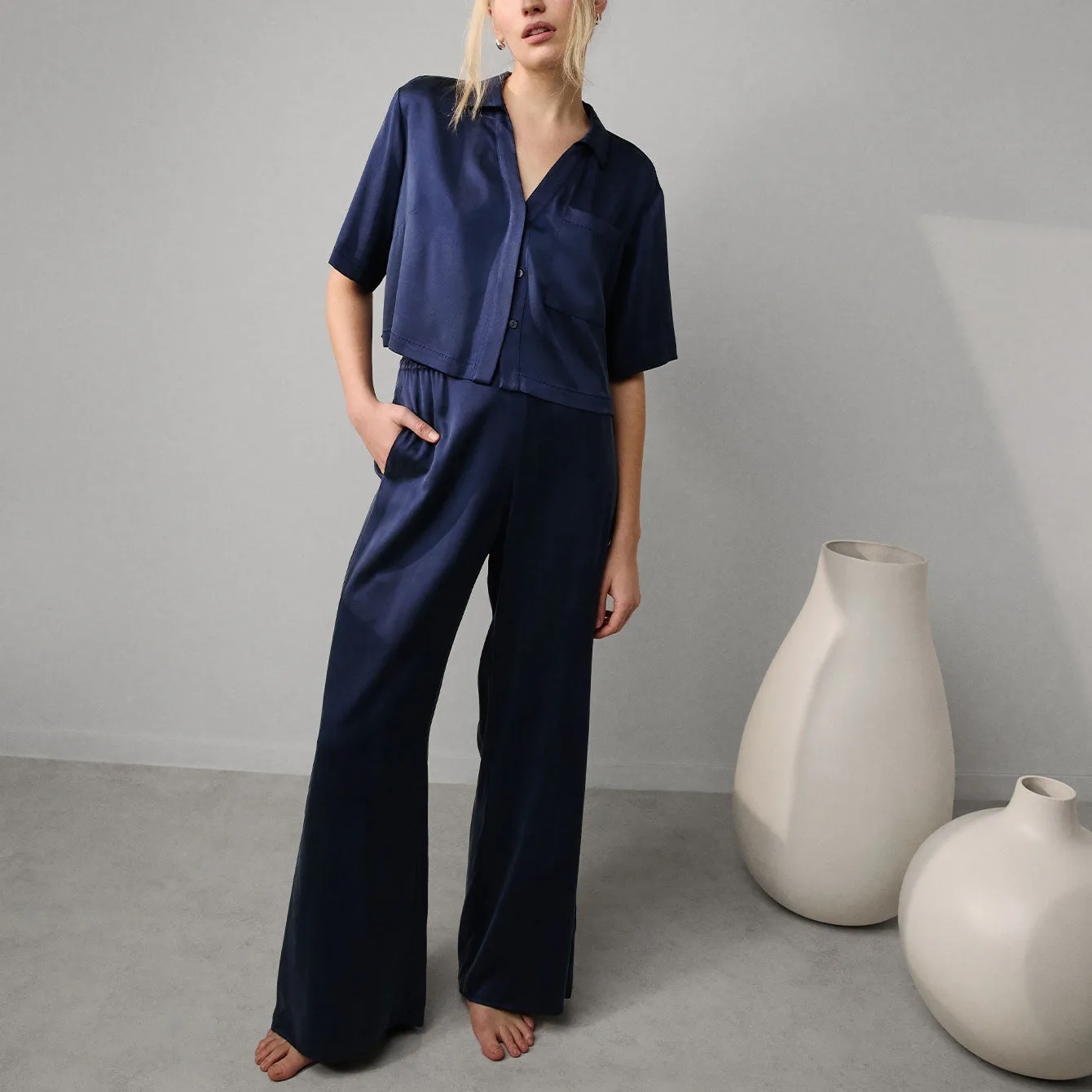 Washable Silk High Rise Pant Set sold by lunya