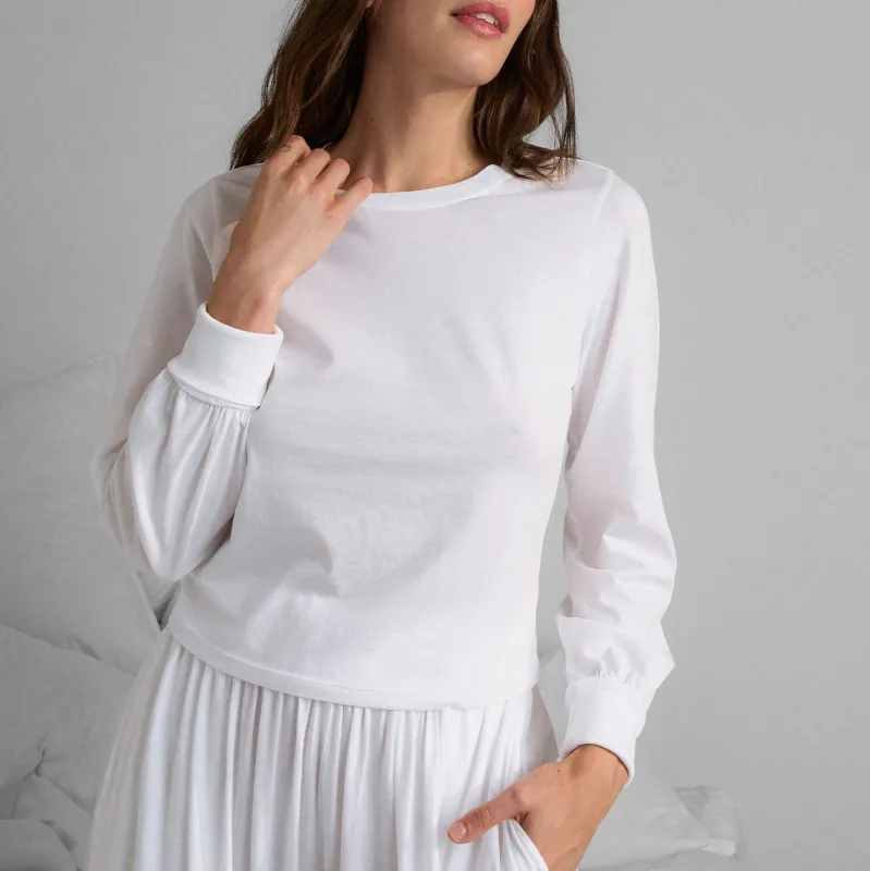 Organic Pima Crew Neck Long Sleeve sold by lunya