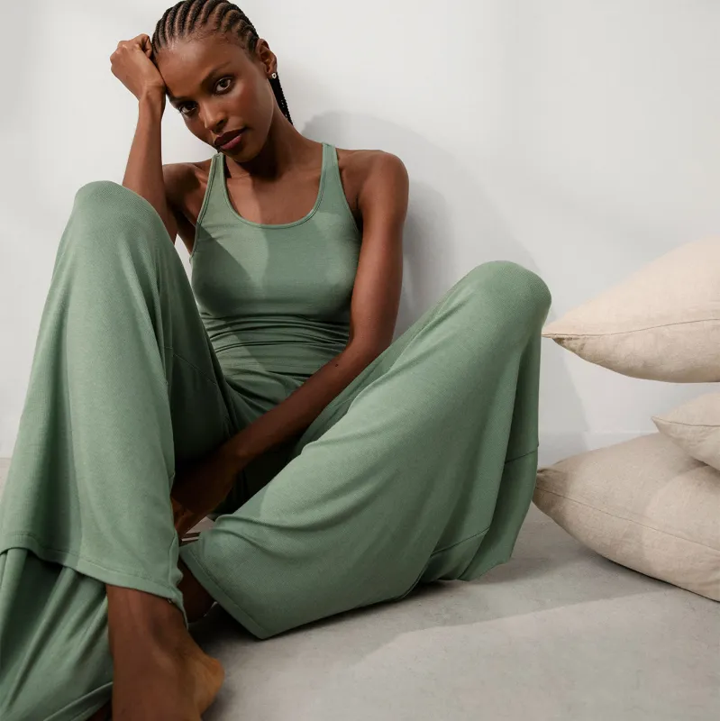 Soft Modal Rib Foldover Pant made by lunya