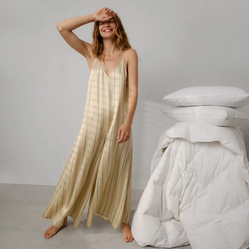 Washable Silk Elastic Strap Jumpsuit sold by lunya