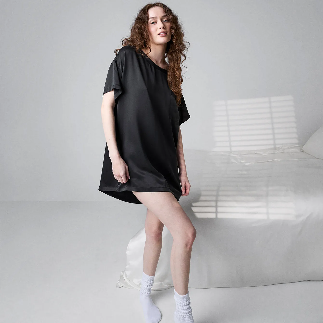 Washable Silk Oversized Sleep Tee sold by lunya product image thumbnail 2
