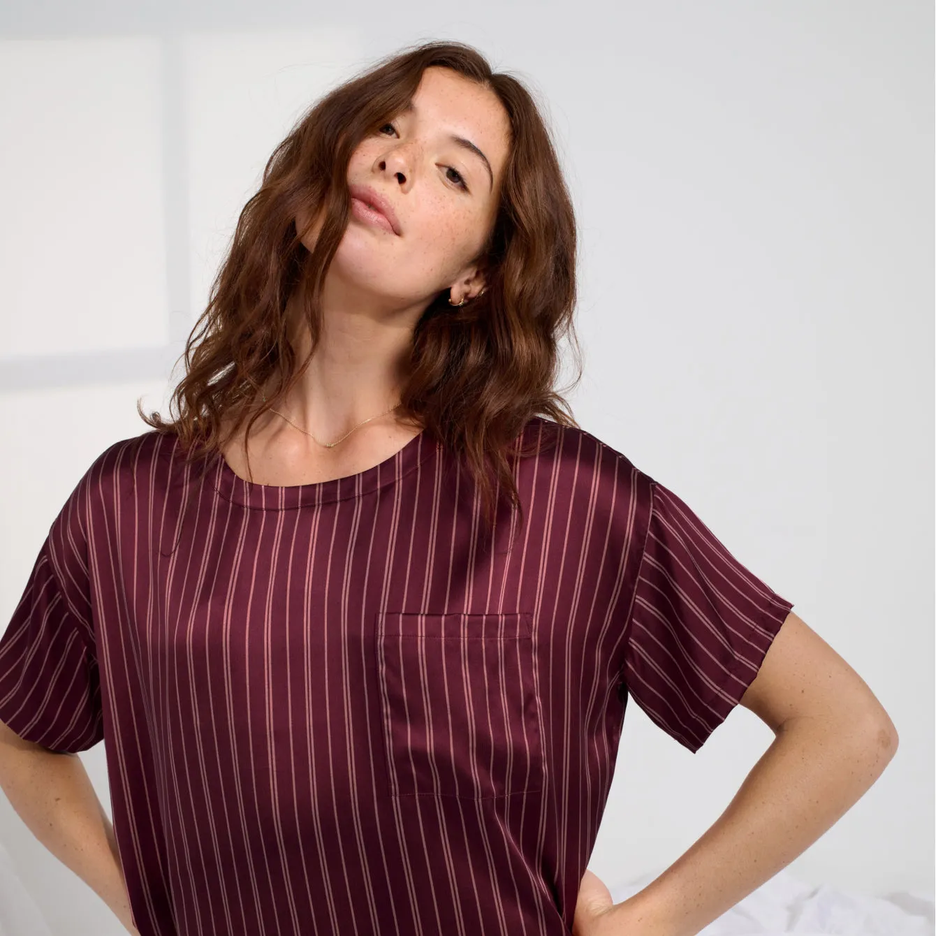 Washable Silk Oversized Sleep Tee sold by lunya product image thumbnail 5