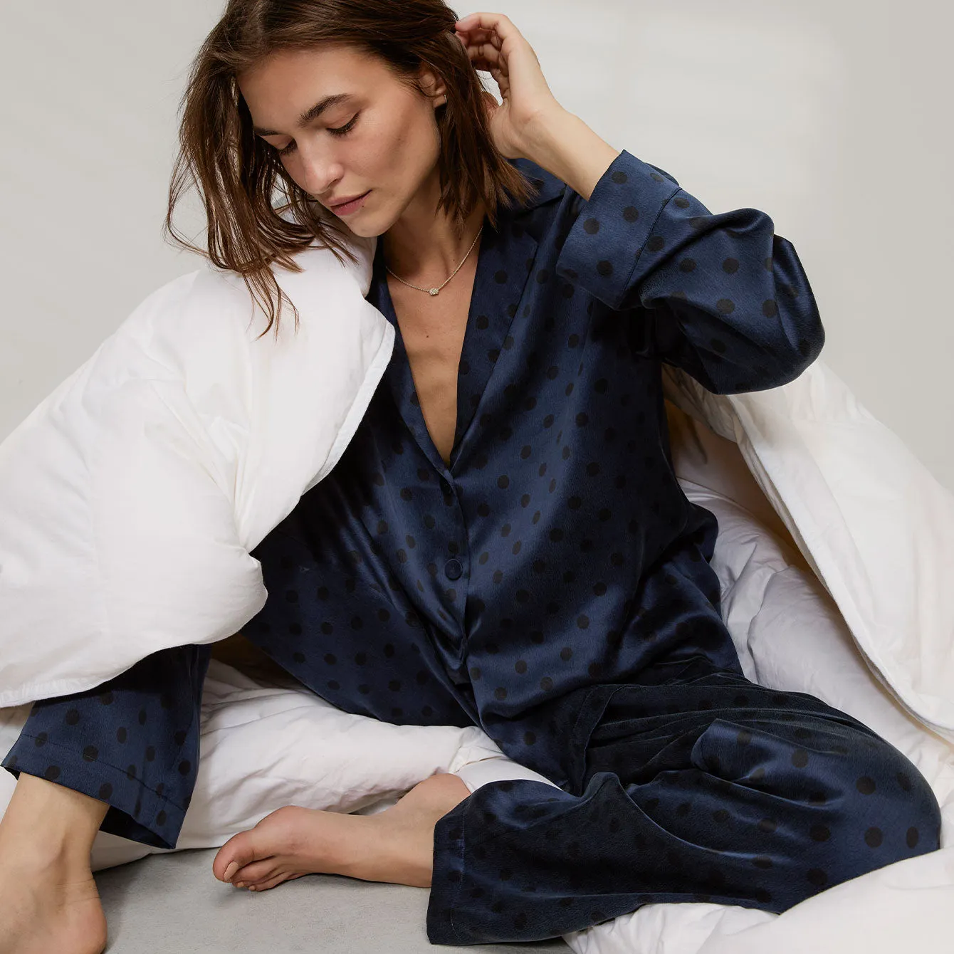 Washable Silk Long Sleeve Pant Set sold by lunya product image thumbnail 5