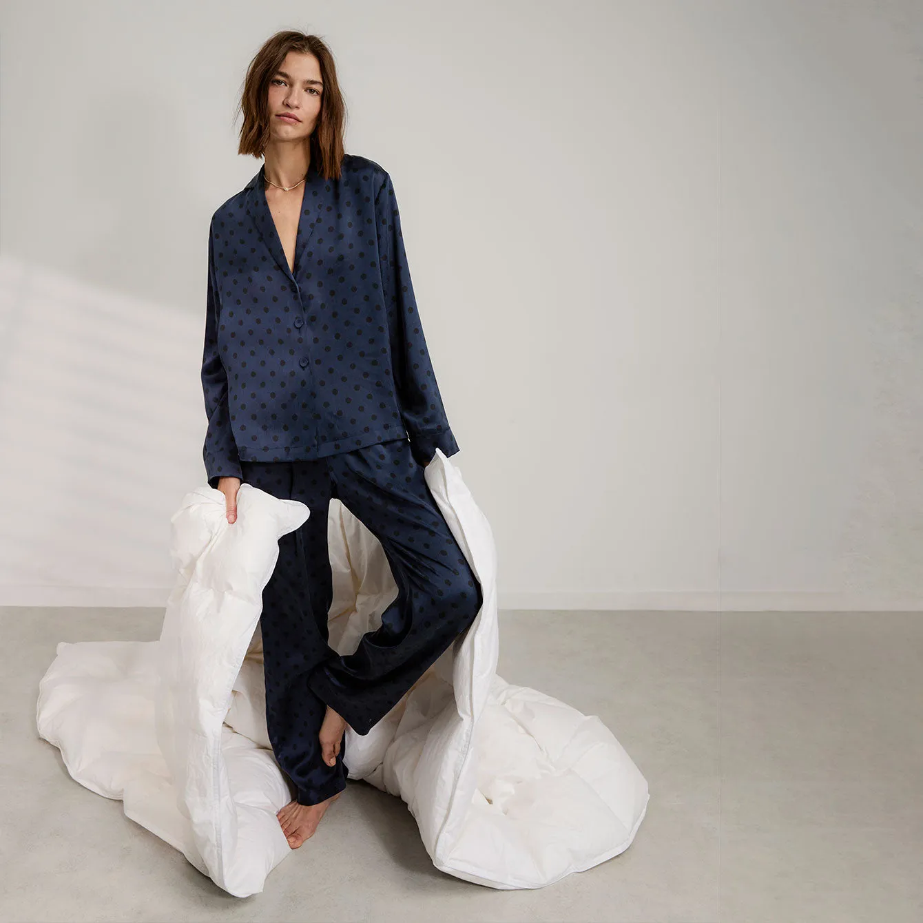 Washable Silk Long Sleeve Pant Set sold by lunya