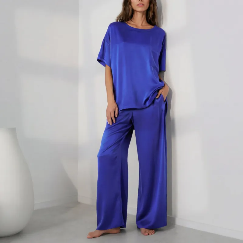 Washable Silk Tee Pant Set made by lunya