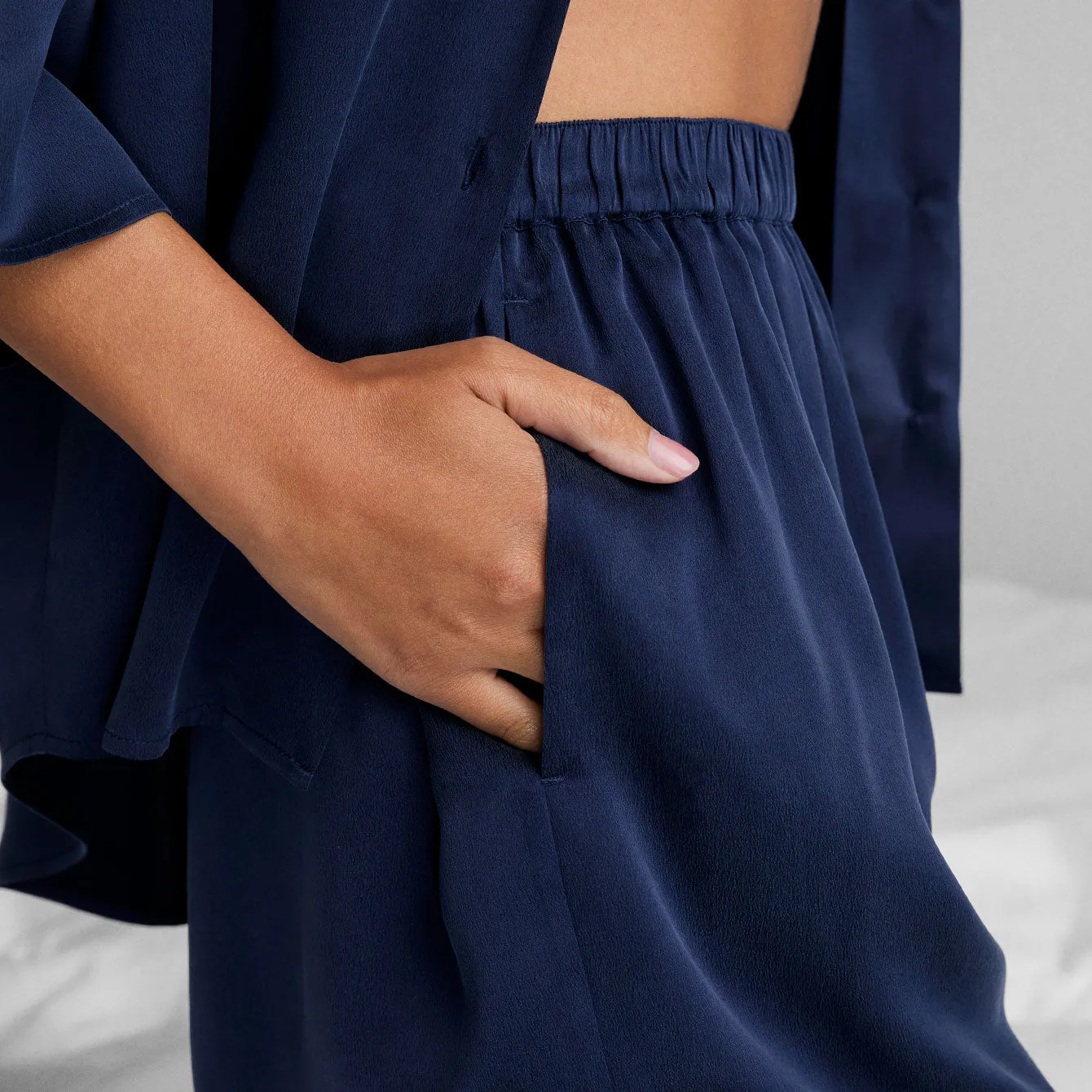 Washable Silk Relaxed Button Up Short Set sold by lunya product image thumbnail 4