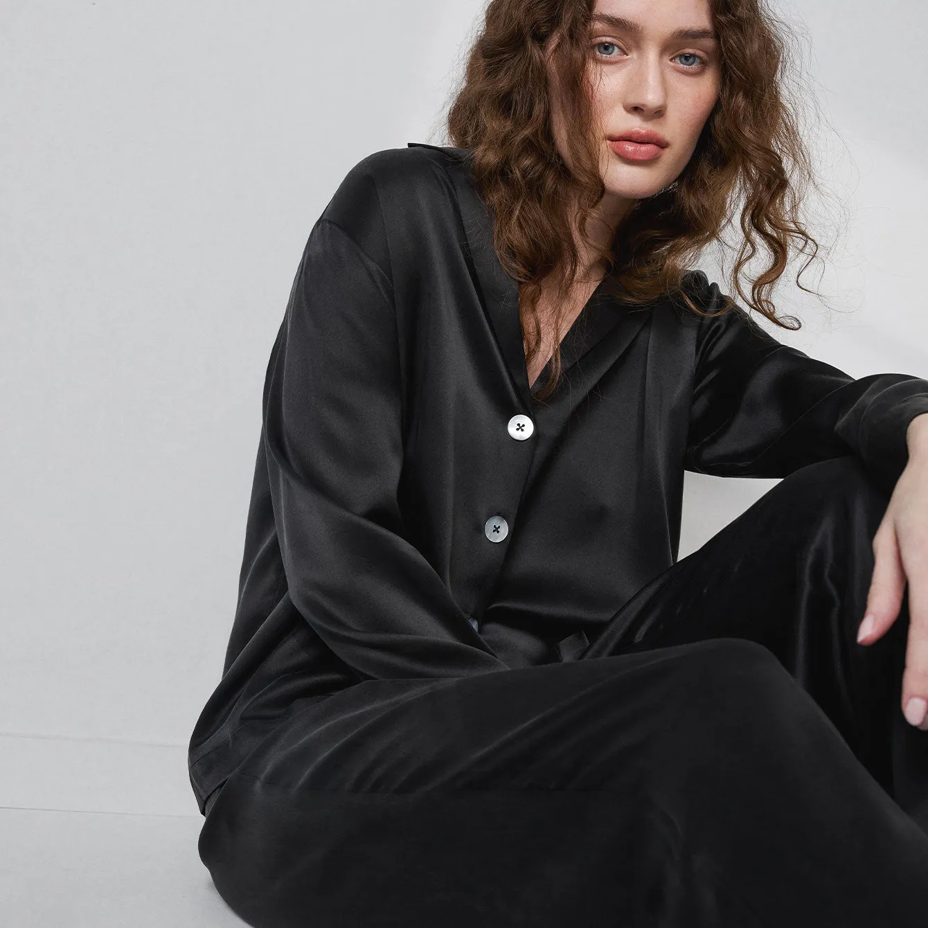 Washable Silk Long Sleeve Pant Set sold by lunya product image thumbnail 2