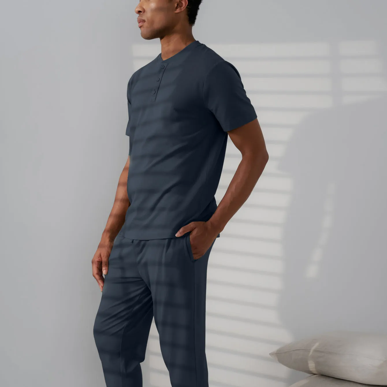 Men's Slumberknit™ Henley Tee sold by lunya product image thumbnail 2