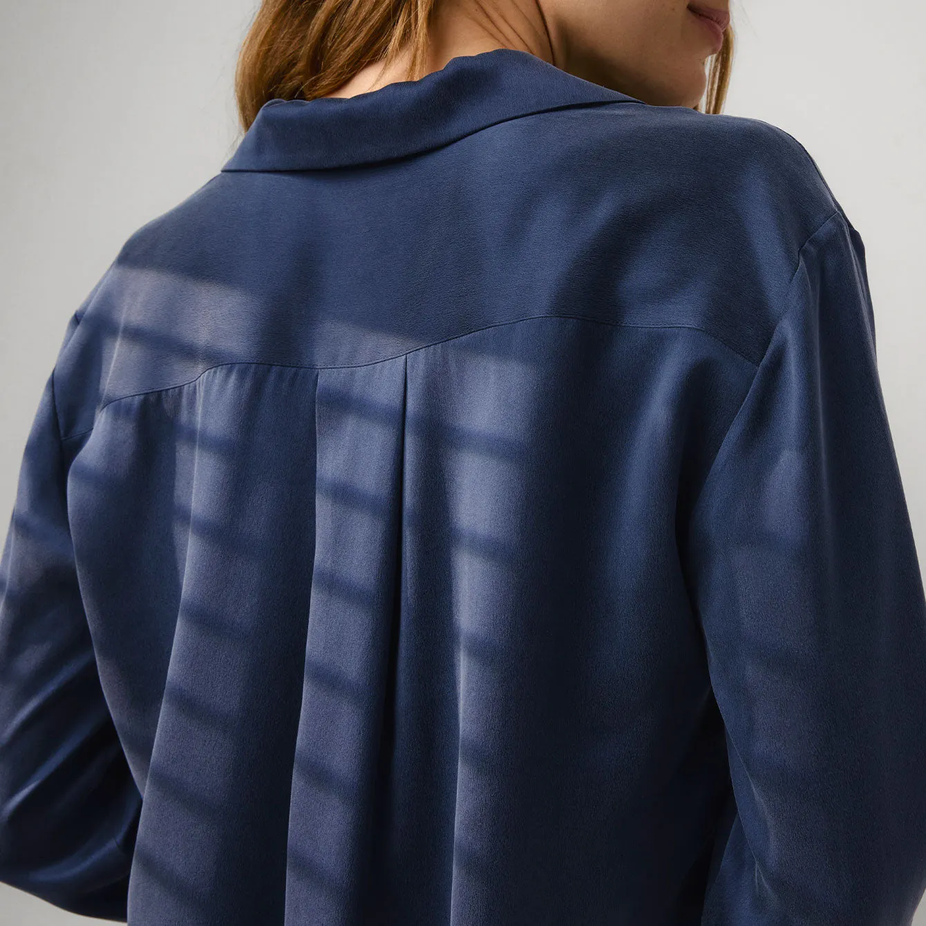 Washable Silk Button Up Long Sleeve Short Set sold by lunya product image thumbnail 4