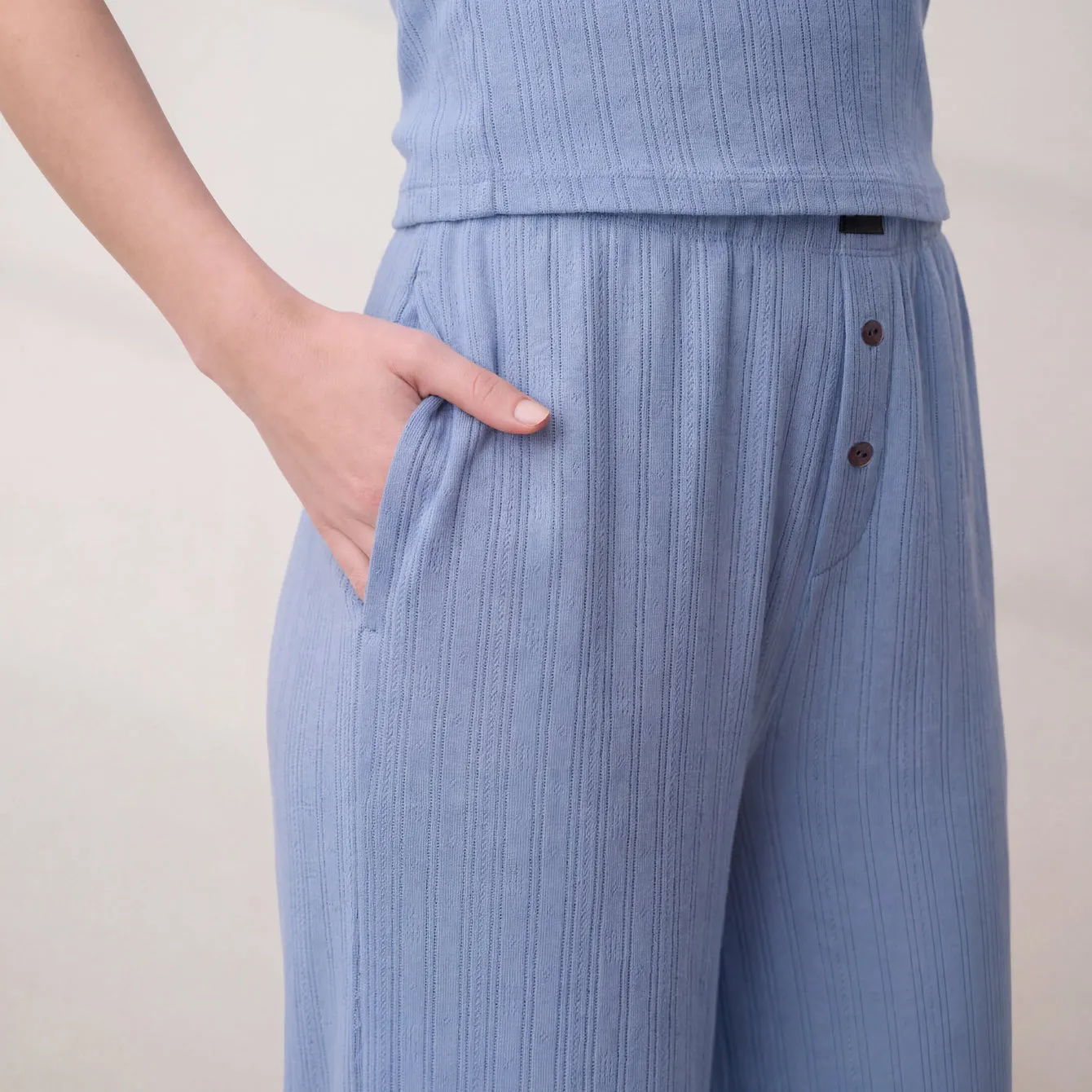 Pointelle Wide Leg Pant sold by lunya product image thumbnail 3