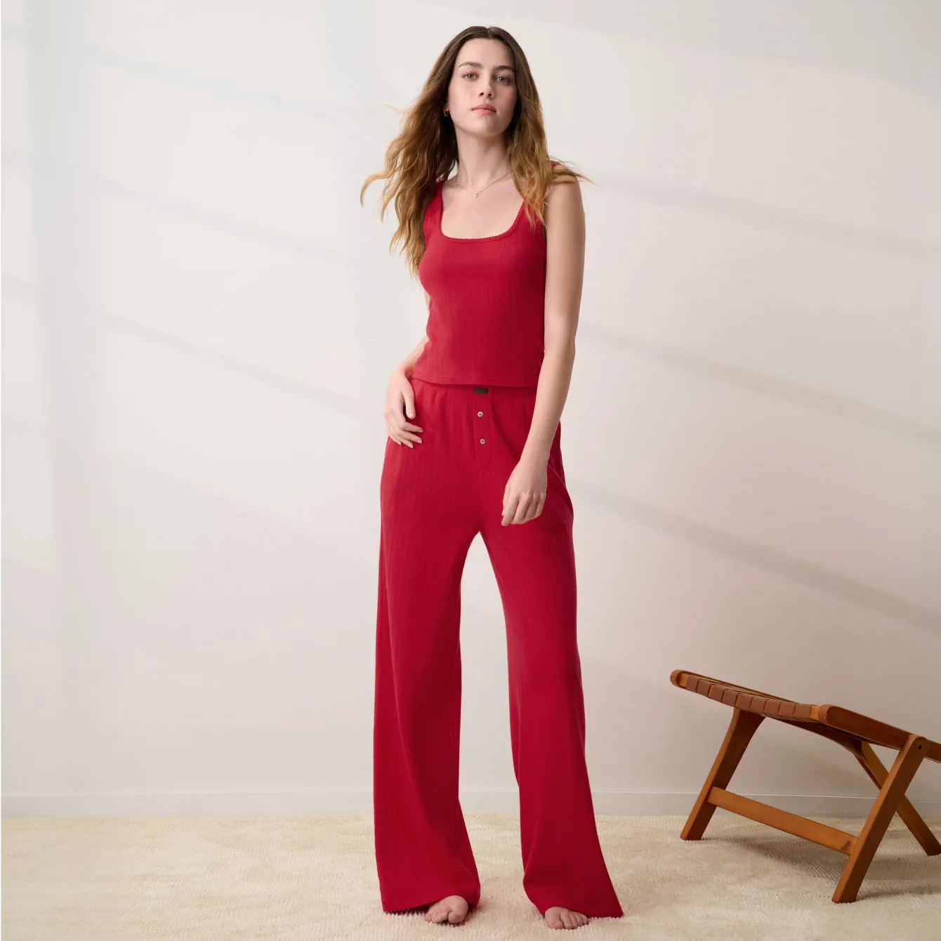 Pointelle Wide Leg Pant sold by lunya