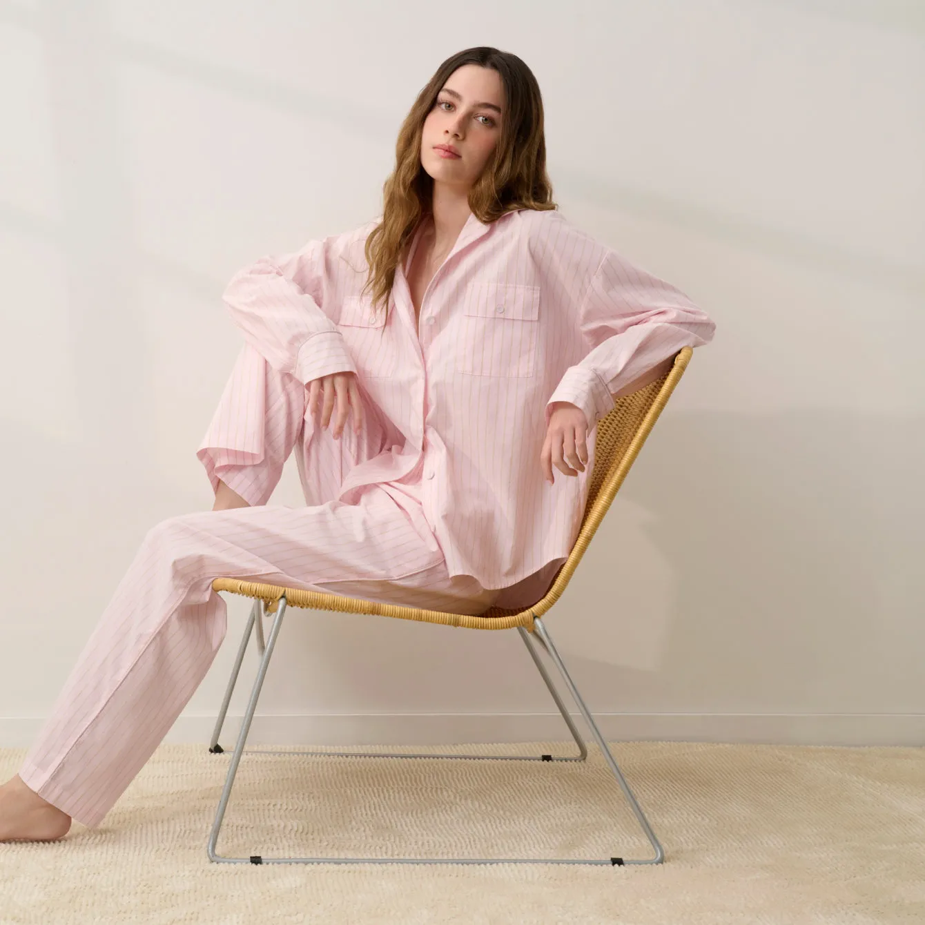 Airy Cotton Piped Button Down sold by lunya product image thumbnail 4