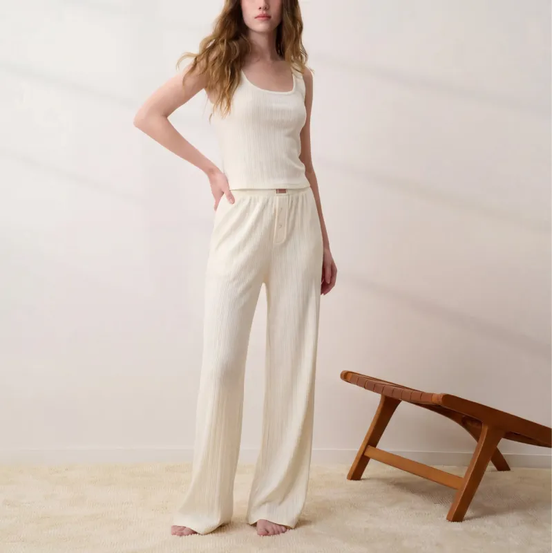 Pointelle Wide Leg Pant sold by lunya