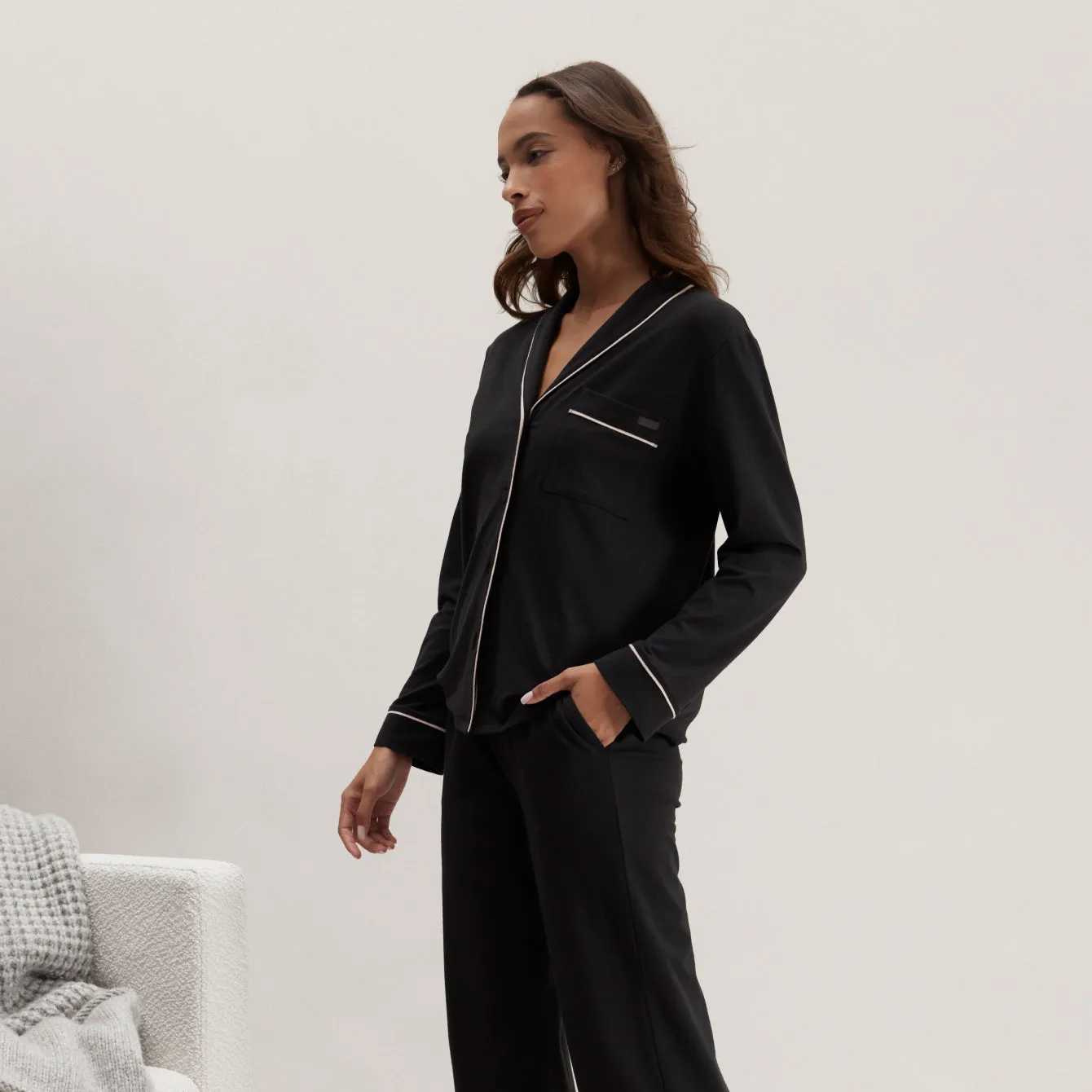 Slumberknit™ Shawl Collar Button Down Pant Set sold by lunya product image thumbnail 4