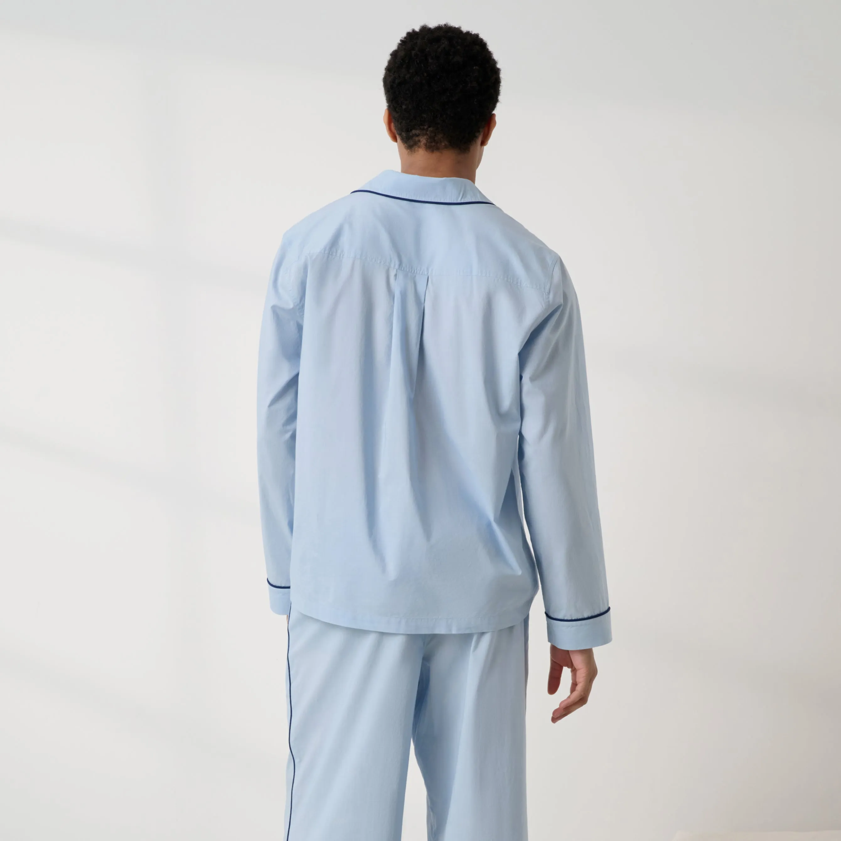 Men's Airy Cotton Piped Sleep Shirt sold by lunya product image thumbnail 4