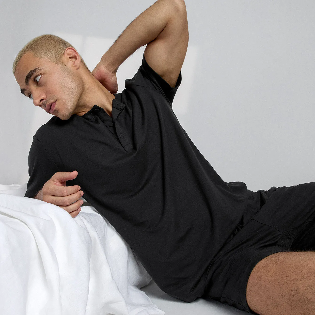 Men's Slumberknit™ Henley Tee - Previous fit sold by lunya product image thumbnail 3