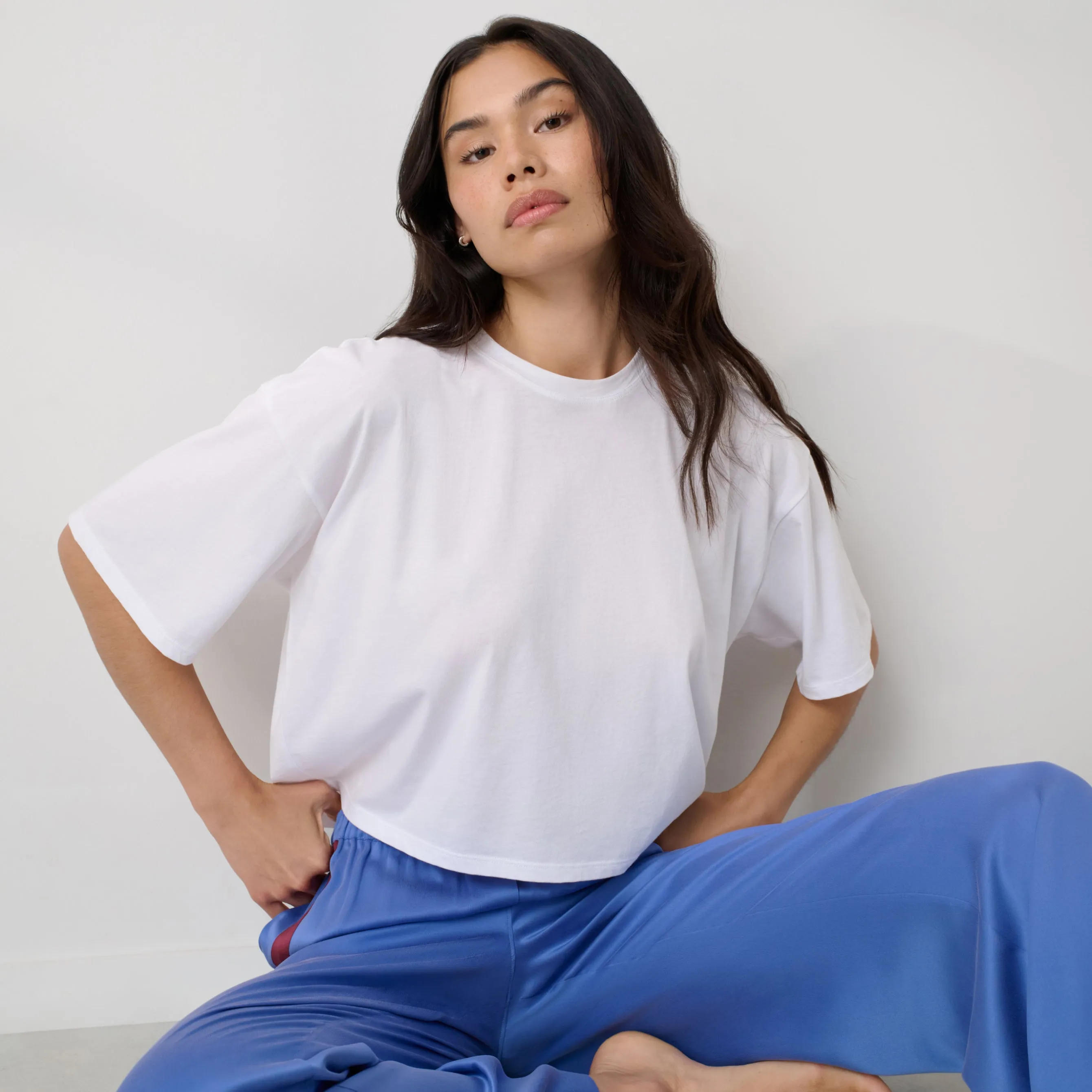 Organic Pima Cropped Easy Tee sold by lunya product image thumbnail 4