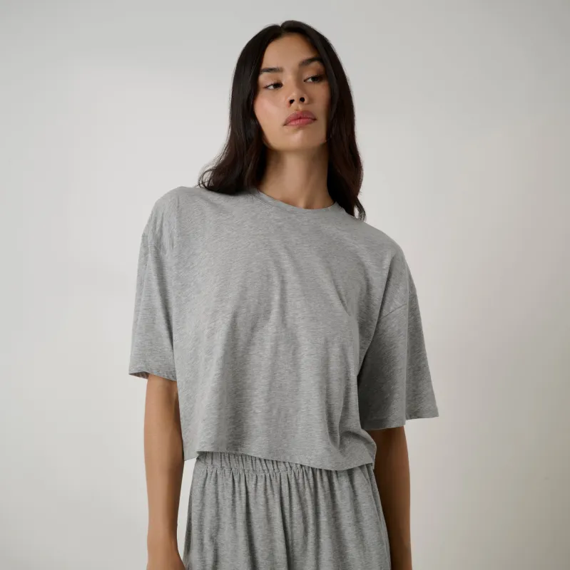 Organic Pima Cropped Easy Tee made by lunya