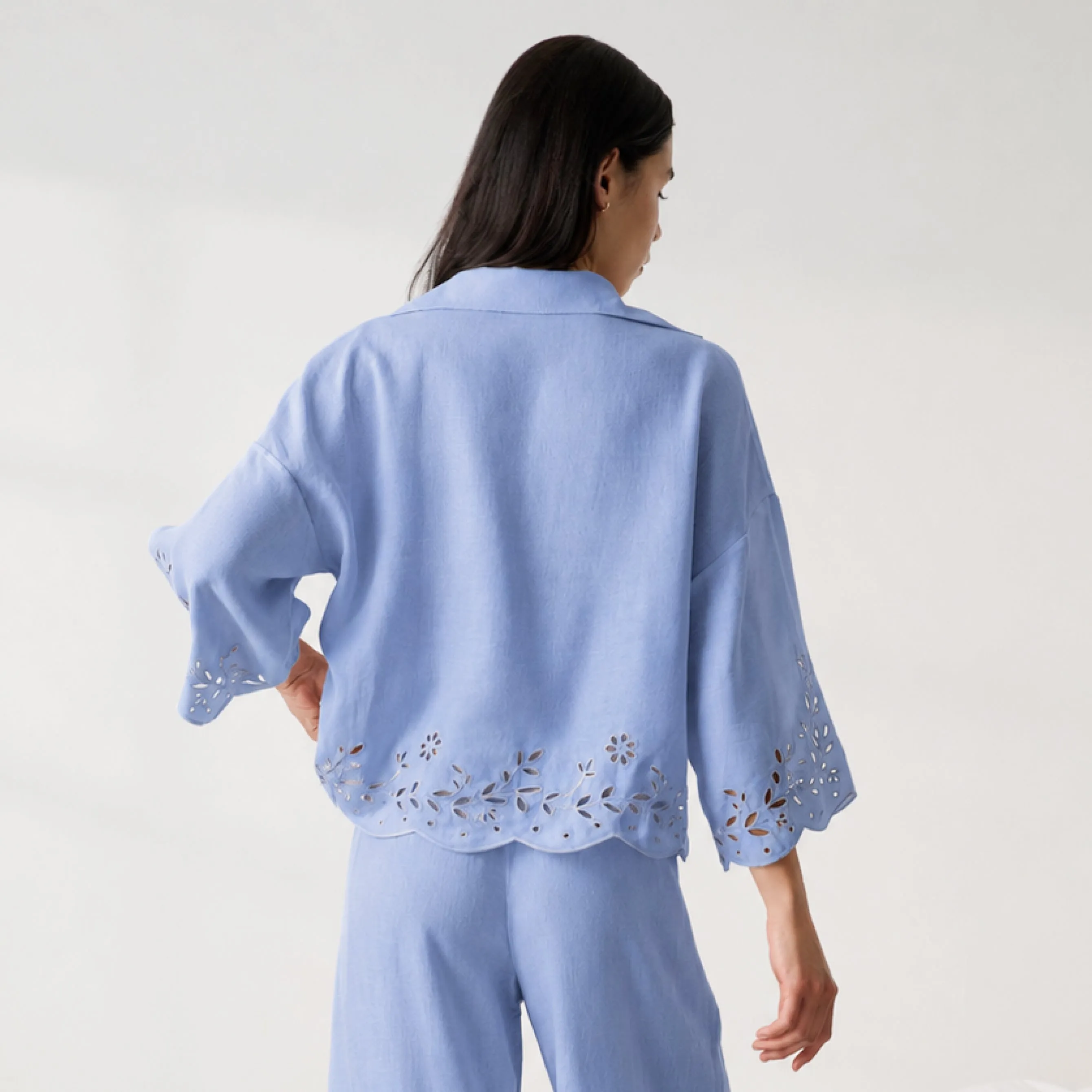 Linen Embroidered Eyelet Shirt sold by lunya product image thumbnail 2