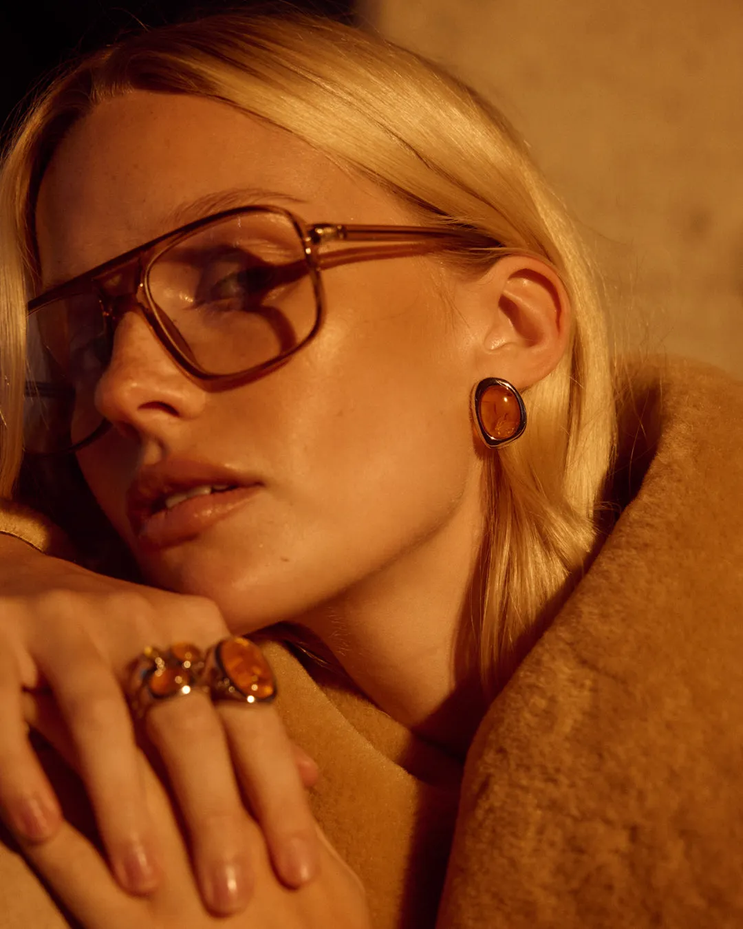 The Amber Honey Resin Studs sold by Luv Aj product image thumbnail 4