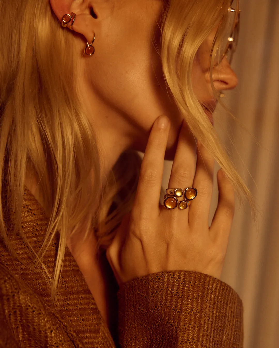 The Amber Honey Hook Earrings sold by Luv Aj product image thumbnail 4