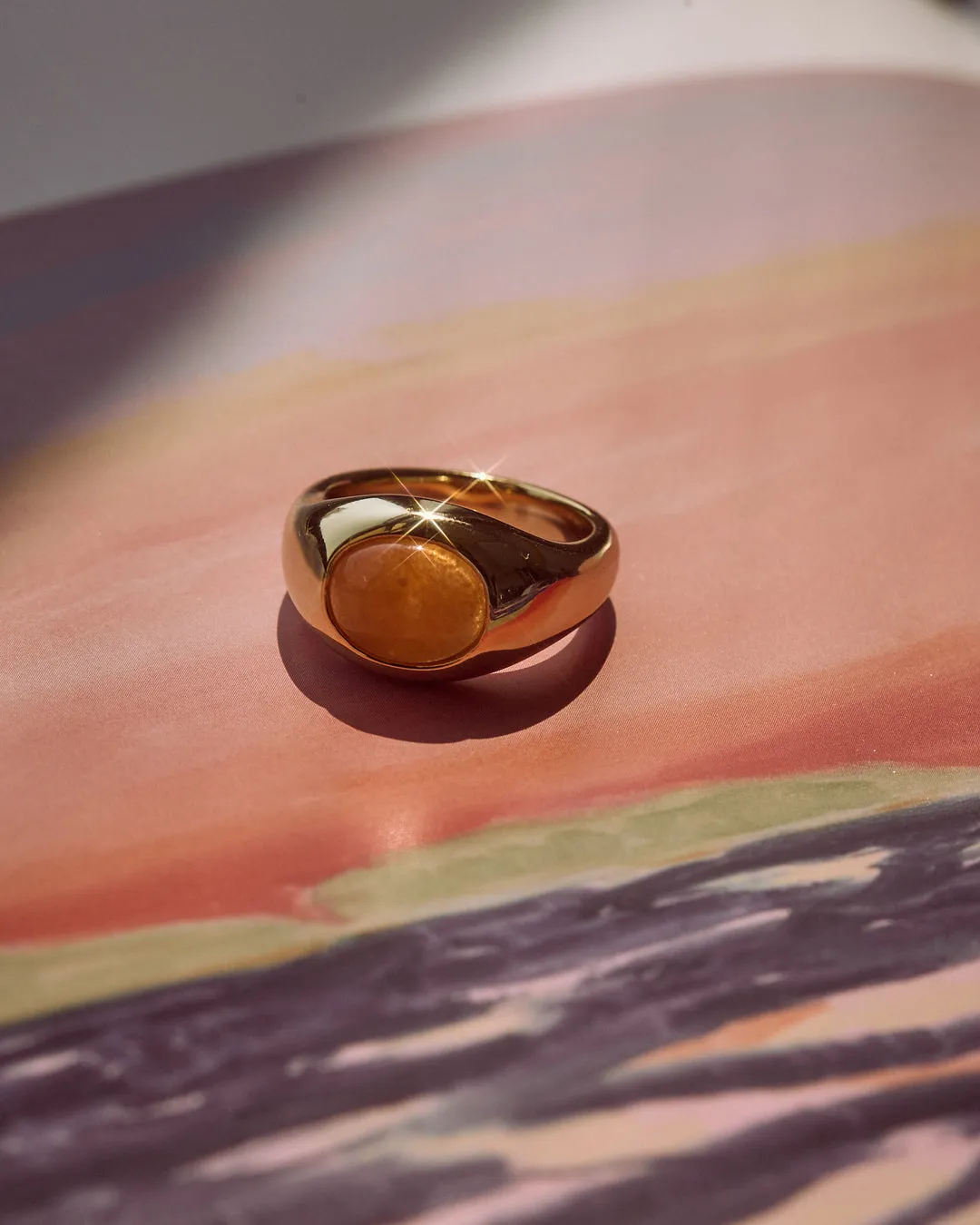 Sunset Stone Signet Ring sold by Luv Aj product image thumbnail 4