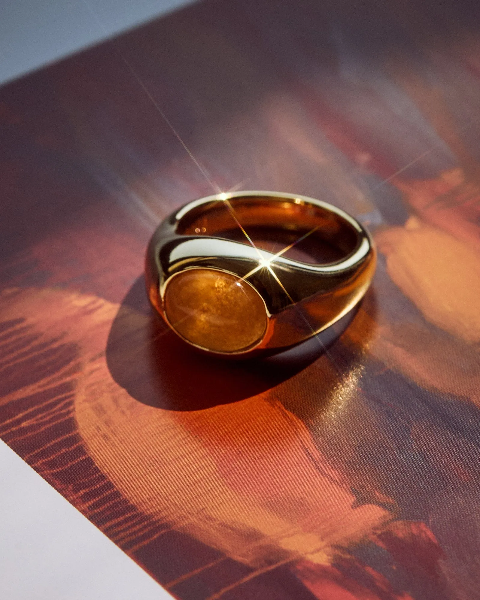 Sunset Stone Signet Ring sold by Luv Aj product image thumbnail 5