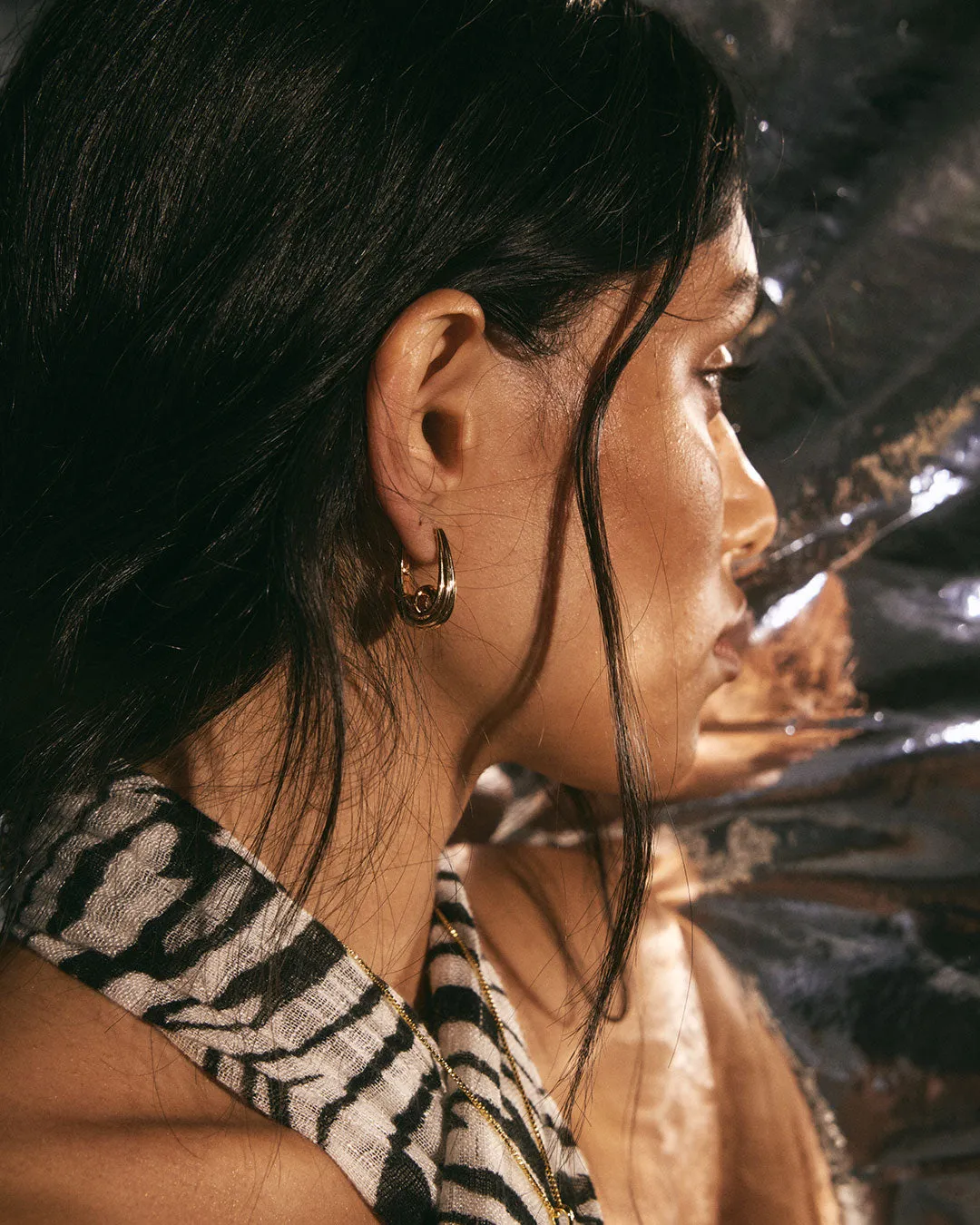 Wave Bezel Hoops sold by Luv Aj product image thumbnail 5